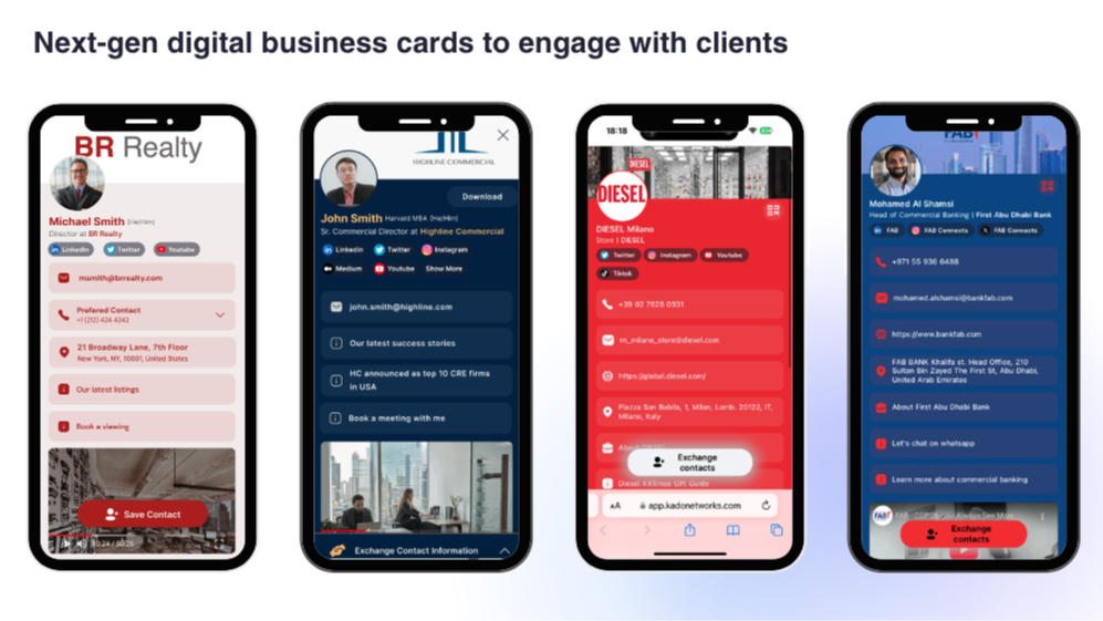 Fully branded digital business cards