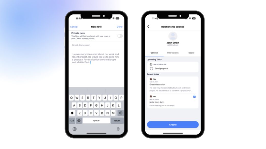 Add notes and tasks on the go